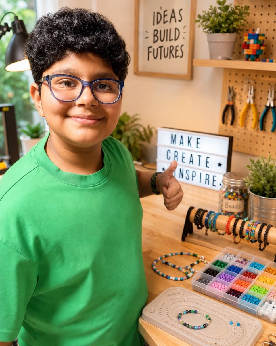 Hamdan in their Maker workspace
