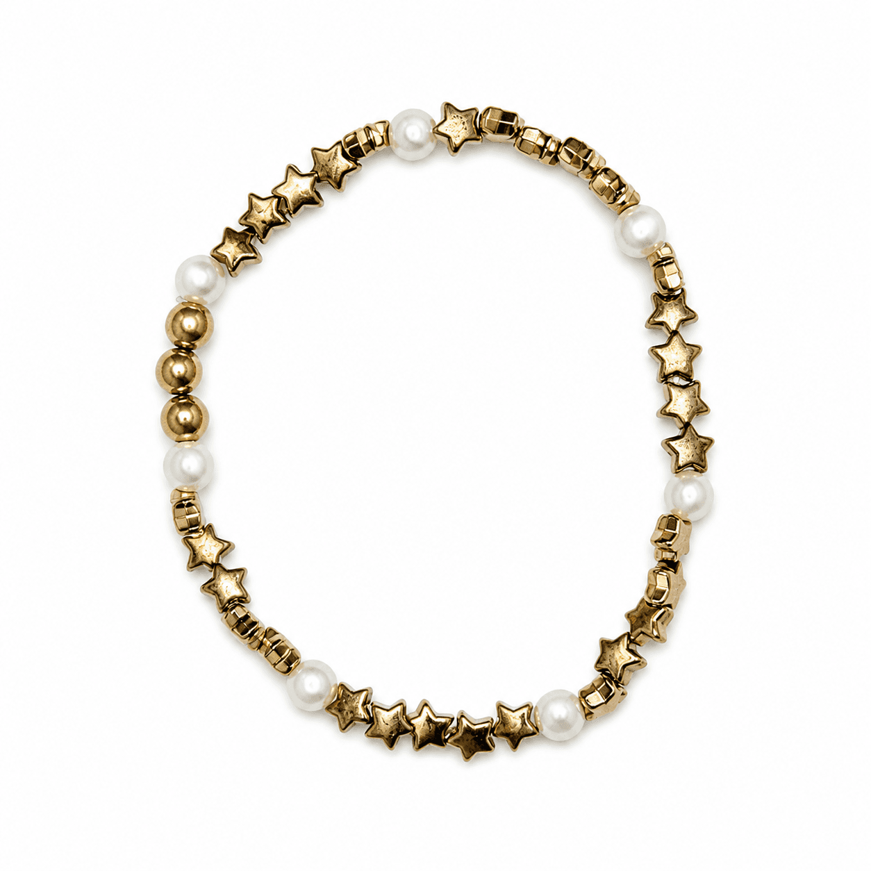 Gold Stars & Pearl Bracelet