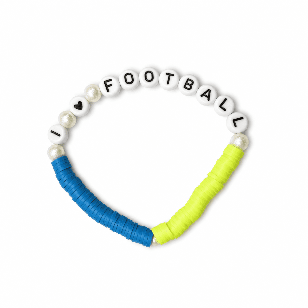 I Love Football Blue & Neon Bracelet